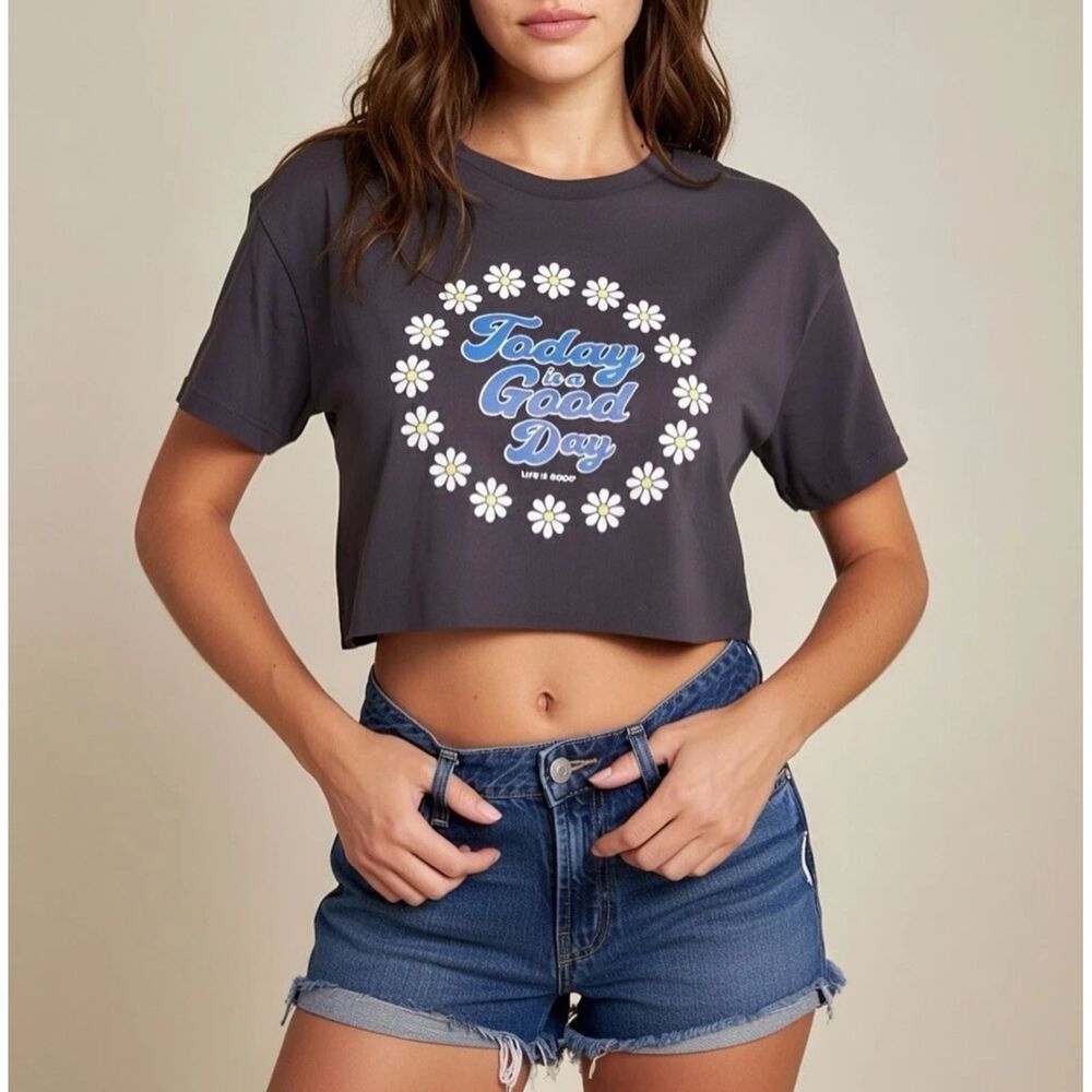 Life Is Good Crusher Tee XL Women’s Mid-drift Shirt “Today’s A Good Day”middrift